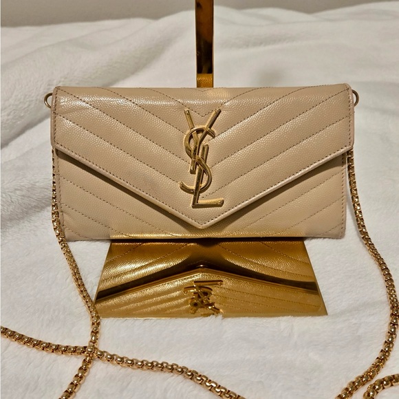 YSL Cassandre Matelassé Envelope Leather Wallet - Picture 1 of 9